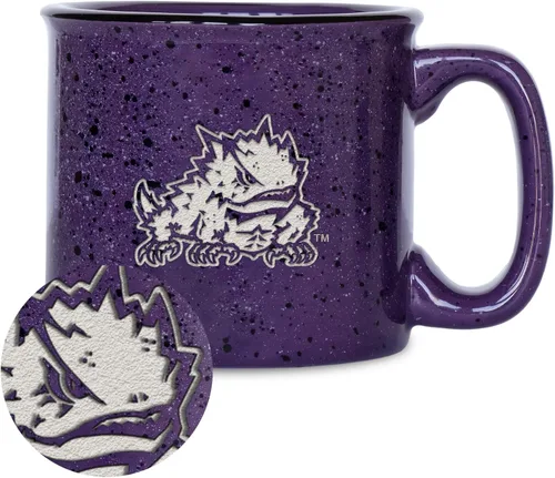 Vista 123 de Rico Industries NCAA Speckle 12oz Laser Engraved Campfire Mug