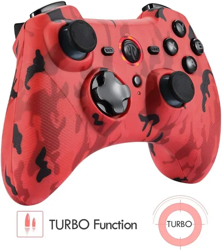 Vista 5 de EasySMX Controlador inalámbrico 24G para PS3 gamepads de PC con rango de botón de disparo de vibración de hasta 328ft compatible con PC de vapor