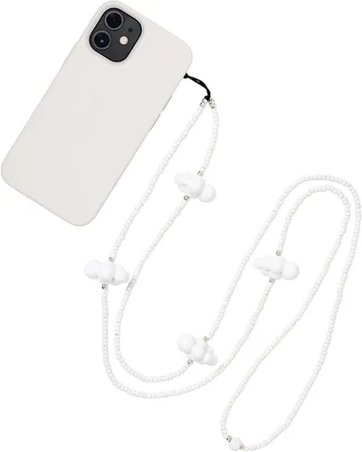 Vista 40 de Beaded Phone Charm Lanyard Strap Crossbody Fixed Beads Pearl Neck Chain
