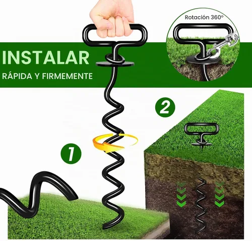 Vista 4 de Estaca de amarre para perros, estaca resistente para perros para exteriores