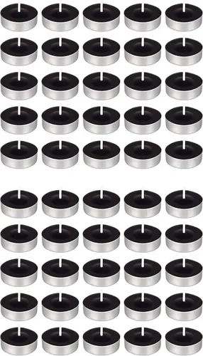 Vista 8 de Mega Candles 50 velas de té rojo sin perfume, vela de cera prensada de 3.5 horas de tiempo de combustión, decoración del hogar, recepciones de boda