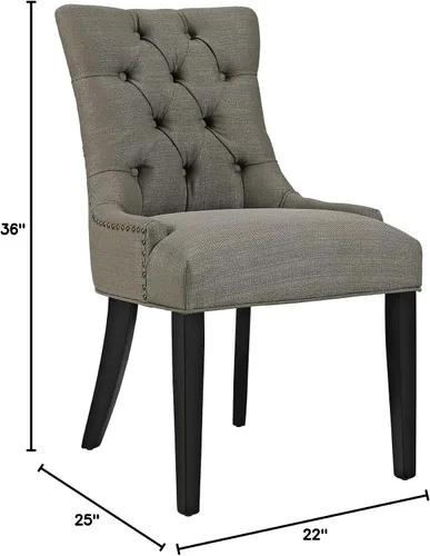 Vista 3 de Modway Regent Modern - Sillas de comedor tapizadas de tela copetuda con ribete de clavos en granito