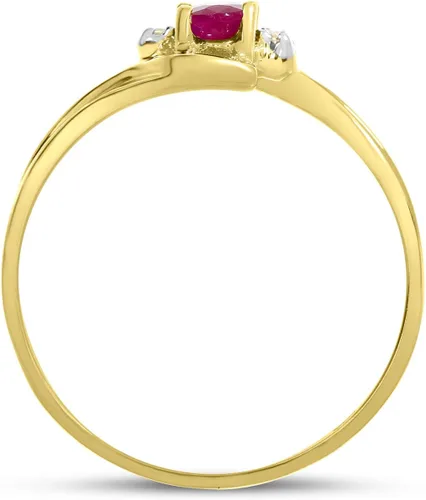 Vista 6 de Anillo de rubí y diamante en oro amarillo de 10 quilates