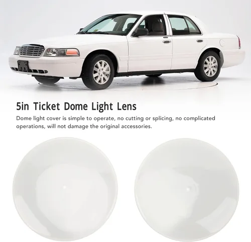 Vista 2 de Lente de cúpula redonda, 2 lentes de cubierta de luz de cúpula de ticket de 5 pulgadas 77‑570 de repuesto para CROWN VICTORIA 1998‑2011