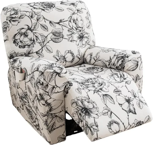 Vista 32 de Eco-Ancheng Fundas reclinables Lazyboy de 4 piezas, fundas para sofá reclinable, fundas antideslizantes para sillas reclinables, con bolsillos