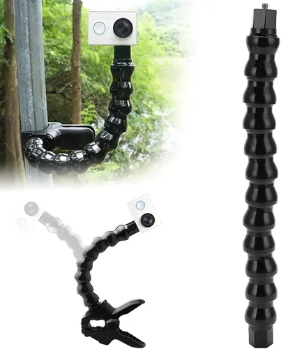 Vista 3 de Fydun Soporte flexible de brazo de 12 secciones, abrazadera de flexión de mordazas monopod con tornillo de 1/4 pulgadas para montar a caballo