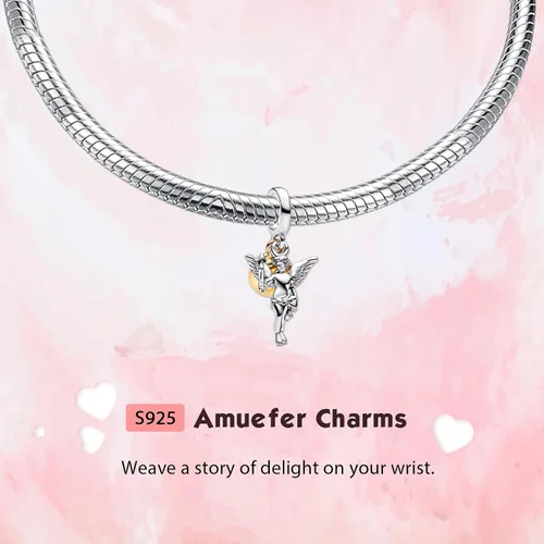 Vista 33 de Amufer S925 Charms for Women, compatible with Pandora Bracelets and Necklaces, Jewelry Gift