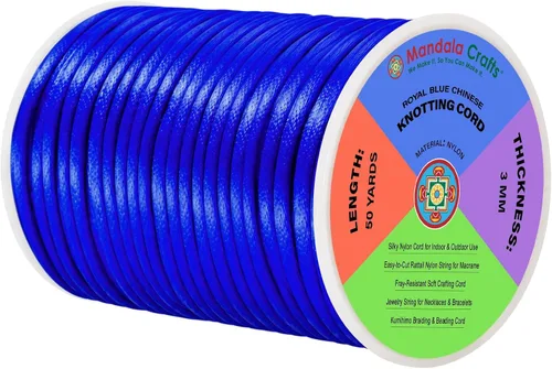 Vista 97 de Mandala Crafts Cordón de satén de cola de rattail de 0.02 in para nudos