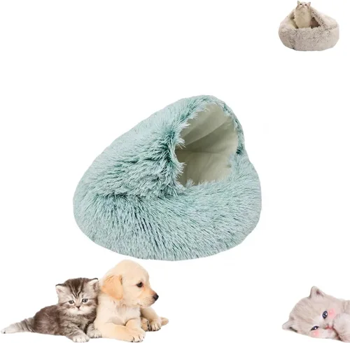 Vista 8 de Cama de Capullo Acogedora para Mascotas, Cama de Rincón Acogedora para Perros, Cama de Peluche de Invierno para Mascotas, Cama de Capullo Acogedora