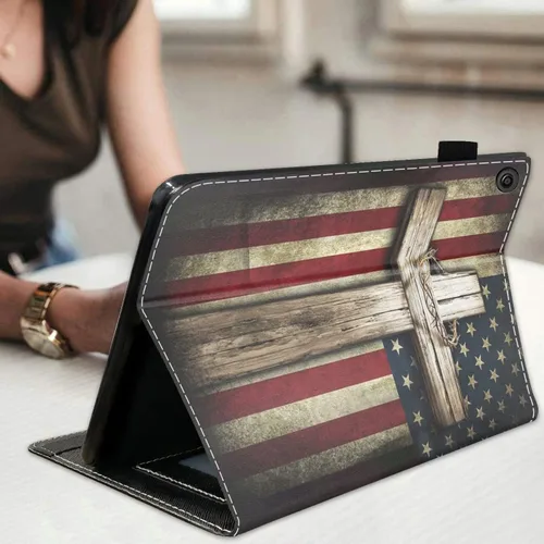 Vista 7 de Funda para tablet Amazon Kindle Fire 7 (pantalla de 7 pulgadas, 9ª/7ª generación, versión 2019/2017), funda de piel sintética con función