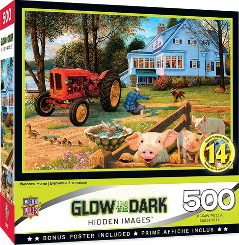 Vista 18 de MasterPieces - Rompecabezas de 500 piezas, brilla en la oscuridad, imágenes ocultas, Corner Market, diversión para adultos, familia, niños, 15" x 21