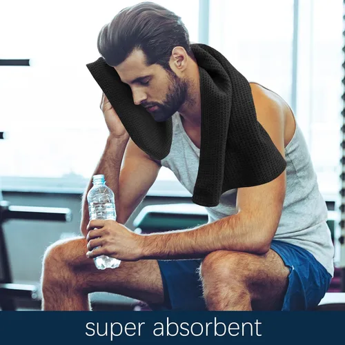 Vista 4 de Toallas de microfibra para gimnasio para hacer ejercicio, toallas de yoga de secado rápido para hombres y mujeres, tenis, 16 pulgadas x 27 pulgadas