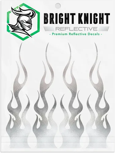 Vista 5 de Bright Knight Decals Pegatinas reflectantes de llama, calcomanías para Negro