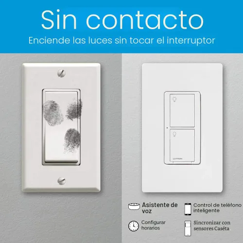 Vista 7 de Lutron Caseta - Interruptor de luz inteligente original (requiere Lutron Smart Hub), para el hogar, luces LED y ventiladores, 6 amperios, un solo
