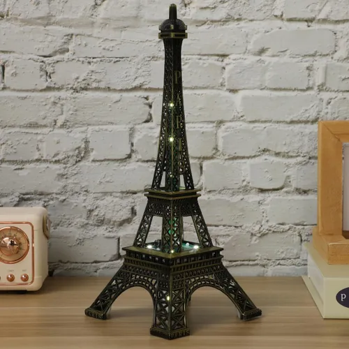 Vista 6 de Torre de luz LED, decoración de torre Eiffel, luz nocturna luminosa para dormitorio y escritorio, modelo de referencia creativo, regalo único