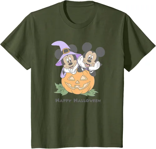 Vista 7 de Disney Mickey and Friends Halloween Pumpkin Mickey & Minnie Camiseta Blanco