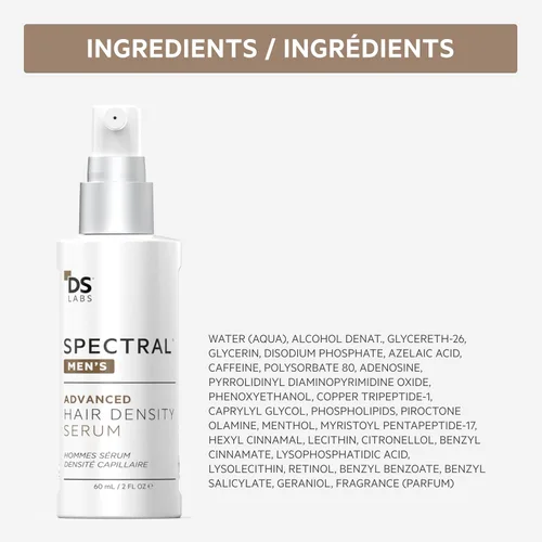 Vista 9 de DS Labs Spectral Suero para la Densidad Capilar Masculina (anteriormente Spectral.DNC-N), 60mL - Tratamiento Ligero de Uso Diario para un Cabello