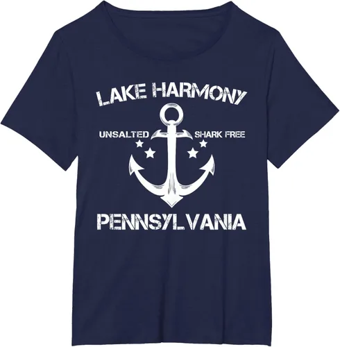 Vista 21 de Playera divertida de Lago Harmony Pennsylvania para acampada o pesca Negro