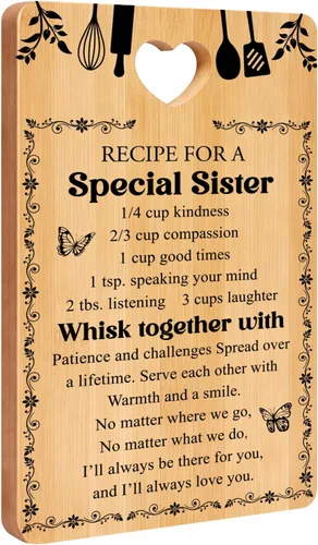 Vista 14 de Regalo para hija, tabla de cortar decorativa de bambú, regalos de cocina para tablas de quesos de Navidad, regalo único de cumpleaños, tabla