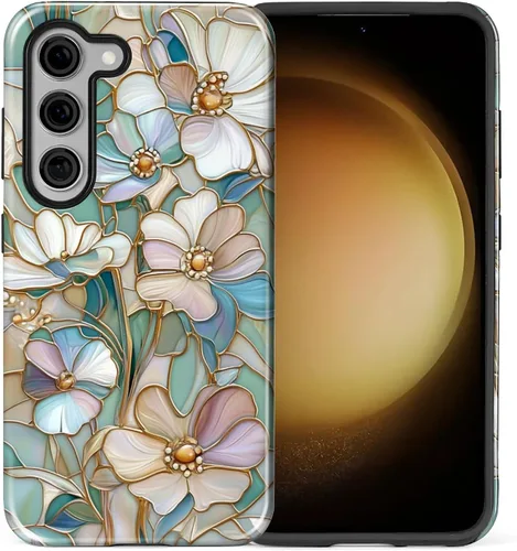 Vista 103 de Funda compatible con Samsung Galaxy S23, funda híbrida de protección rígida de 2 capas, a prueba de golpes, funda protectora resistente para Lata