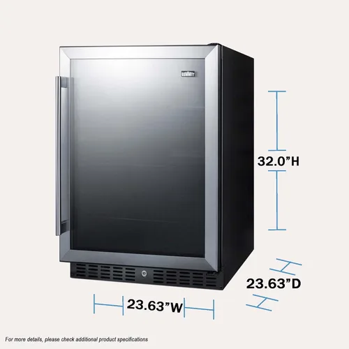 Vista 2 de Summit AL57G Nevera compacta de 61 cm de profundidad, autoestable para mostrador con 4.8 pies cúbicos de capacidad, de acero inoxidable