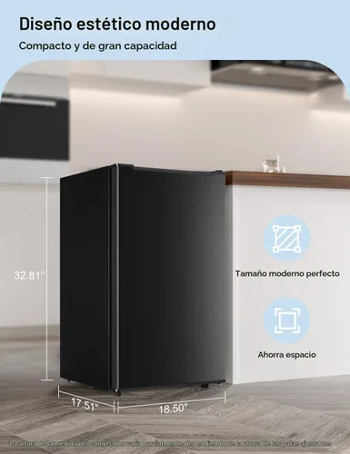 Vista 4 de Congelador vertical de 3.2 pies cúbicos Mini Congelador con Puerta Reversible - Congelador Vertical con Termostato Ajustable de 3 Niveles