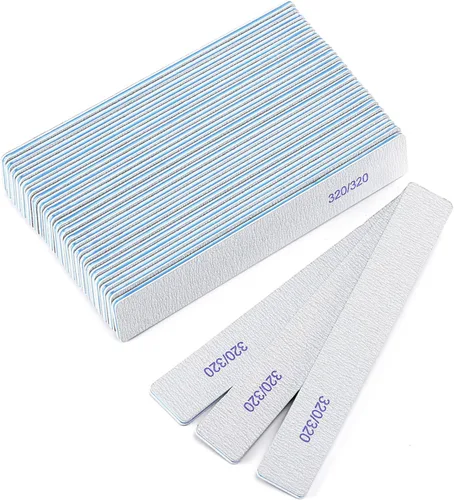 Vista 16 de 10 unidades de limas de uñas de grano 80/80 rectangulares para uñas acrílicas, limas de pulido reutilizables de doble cara, tableros de lima de uñas