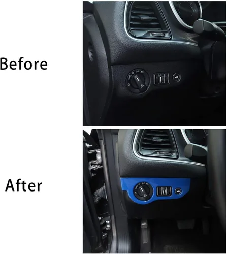 Vista 6 de Voodonala Para interruptores de faros delanteros Challenger Charger para Dodge Challenger 2015-2025+, para Dodge Charger 2010-2023+, ABS azul, 1