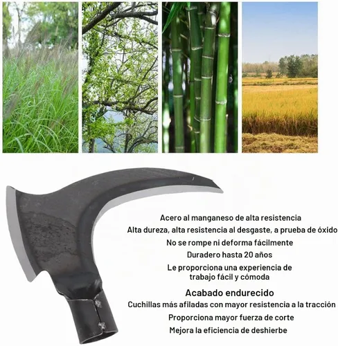 Vista 4 de Hz de corte multifuncional de acero de manganeso para herramientas de jardinería, doble hoz (cabezal de corte individual)