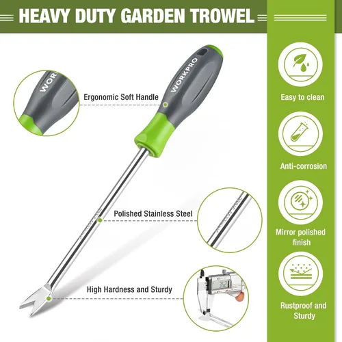Vista 3 de WORKPRO Herramienta extractor de desbrozadora de diente de león de 11.5 pulgadas con mango suave, herramienta de eliminación de malezas de jardín