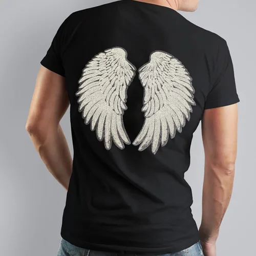 Vista 8 de 1 par de lentejuelas con alas de ángel para planchar para decoración de ropa, jeans, camisetas, bolsas y textiles para el hogar