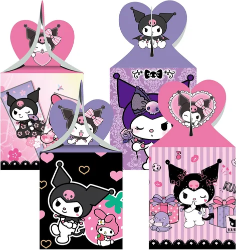 Vista 5 de ARHAVI 12 cajas de regalo de fiesta Kuromi, My Melody y Kuromi suministros de fiesta de cumpleaños para decoraciones de fiesta Kawaii