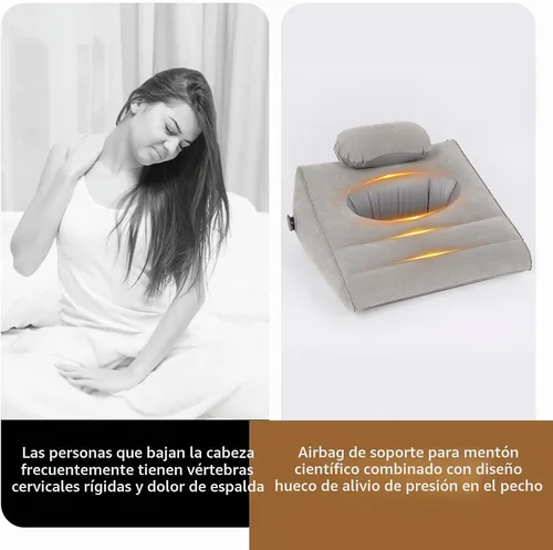 Vista 8 de Almohada de cuña para dormir, almohada inflable de elevación de piernas para hinchazón, circulación, alivio del dolor de piernas y espalda, almohada