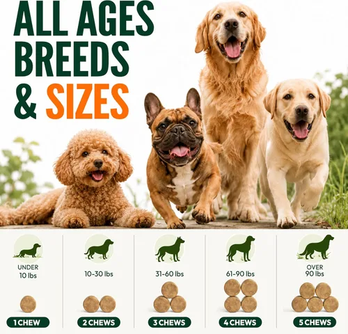 Vista 7 de Glucosamina para perros - Suplemento de cadera y articulaciones para perros - 170 masticables de movilidad - Glucosamina condroitina - MSM - Cúrcuma