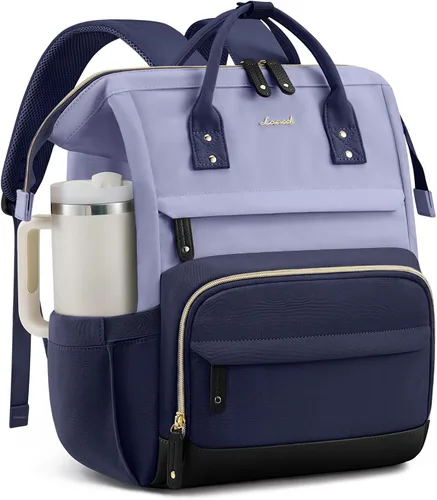 Vista 19 de LOVEVOOK Mochila para laptop para mujer, mochila de trabajo de 15.6 pulgadas con gran capacidad, bolsa de enfermera impermeable, mochila