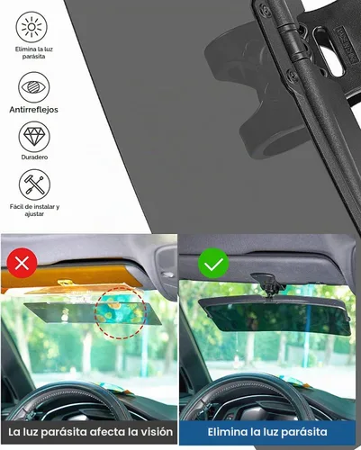 Vista 5 de JOYTUTUS Visera solar para automóvil, paquete de 2 extensores polarizados universales antirreflejos, fácil de instalar, extensión de visera