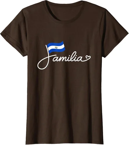 Vista 21 de El Salvador Familia - Camiseta con texto en inglés "La Familia de la Bandera Salvadoreña