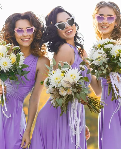 Vista 6 de 10 pares de gafas de sol para dama de honor, con forma de corazón, para mujer, fiesta, boda, propuesta