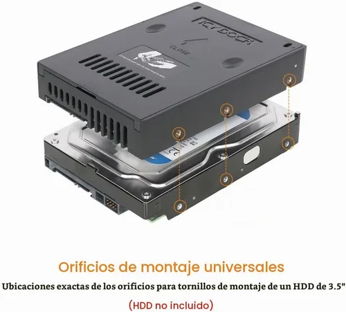 Vista 4 de ICY DOCK Kit de montaje SATA HDD y SSD de 2.5 pulgadas a 3.5 pulgadas para bahía interna de 3.5 pulgadas con cubierta extraíble EZConvert Lite
