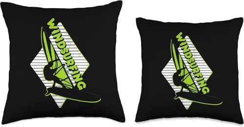 Vista 3 de Windsurfing Windsurf Sailboard Windsurfer Gift Cojín de windsurfista para deportes acuáticos, 16 x 16, multicolor