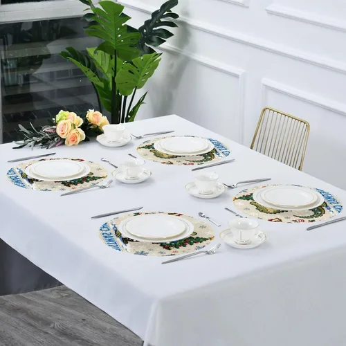 Vista 7 de Merry Christmas Crocodiles Plastic Round placemats placemats for Kitchen Table Washable Set of 4 15x15 in manteles redondos para mesa