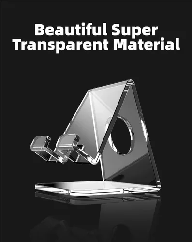 Vista 8 de Soporte acrílico para teléfono celular, soporte para teléfono Transparente