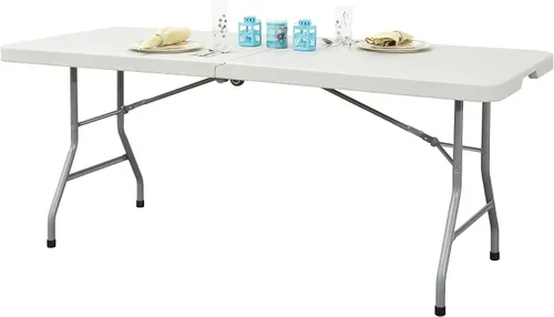 Vista 4 de Mesa cuadrada de resina multiuso Office Star Work Smart 36 x 36 x 29 pulgadas, MetalPlástico/Resina, Blanco