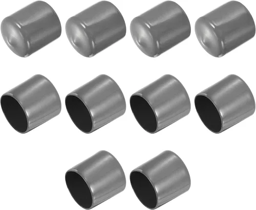 Vista 119 de uxcell 10 tapas de goma para extremos de 0.591 in de identificación, tapa de extremo redondo, protectores de rosca de tornillo, color negro