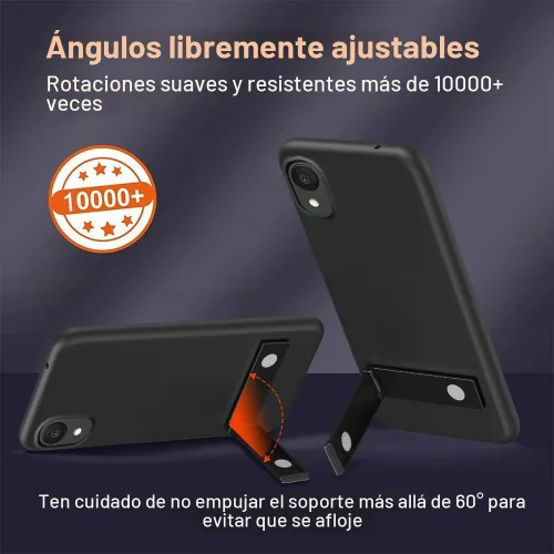 Vista 4 de Funda de teléfono compatible con Alcatel 1 2021 (5.0 pulgadas) con protector de pantalla de cristal, [3 formas de soporte] Funda protectora