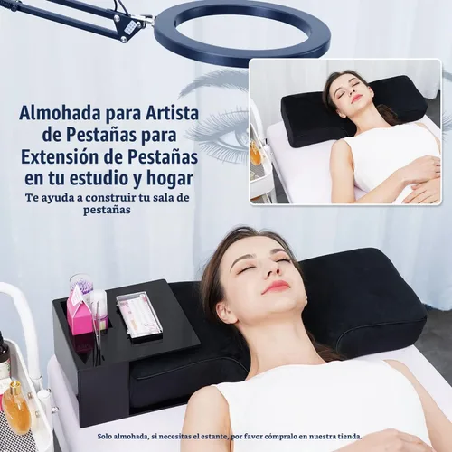 Vista 2 de Almohada de pestañas para extensiones de pestañas, almohada de espuma viscoelástica para el cuello, extensión de pestañas, curva ergonómica que