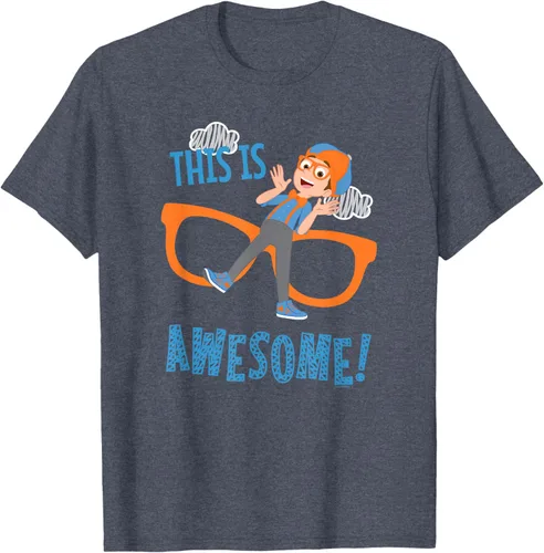 Vista 28 de Blippi This is Awesome Glasses - Camiseta talla S Azul Pastel