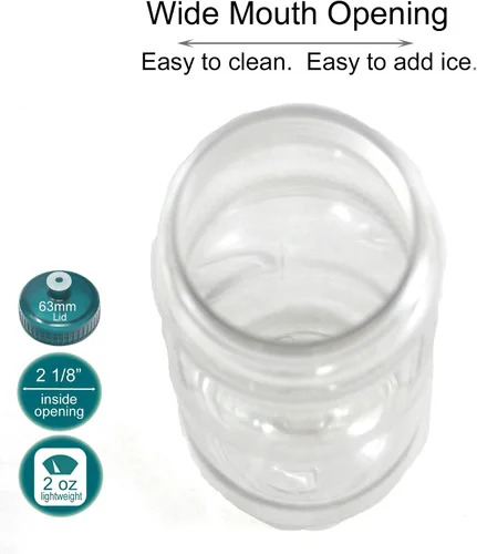 Vista 3 de Rolling Sands Botellas de agua de plástico blanco transparente de 24 onzas sin BPA, juego de 10, fabricadas en Estados Unidos Claro/Blanco