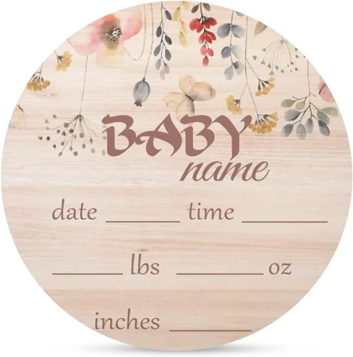 Vista 14 de Letrero de anuncio personalizado para recién nacido, letrero de anuncio de nombre de bebé para hospital, regalos de baby shower, para niñas recién