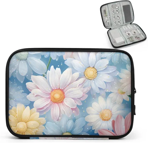 Vista 18 de Flowers Electronics - Funda organizadora de viaje, accesorios tecnológicos, bolsa de almacenamiento de cables para cables, cargador, teléfono, disco